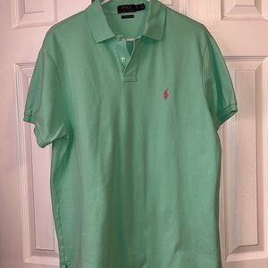 Polo Ralph Lauren Men’s XL Mint Green Classic Logo Pullover Polo Shirt